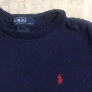 Pre-owned Boys Polo by Ralph Lauren Navy T-shirt Size 6